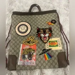 Gucci | Bags | Gucci Ann Griscat Drawstring 2way Backpack Gg 